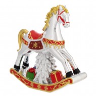 Christmas Charms 2026 - Christmas horse 25*25 red with music box I002063