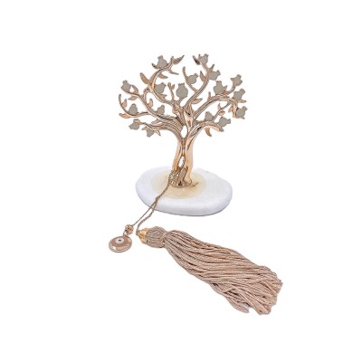 Christmas Charms 2026- Tabletop good luck charm pomegranate tree on pebble I002417