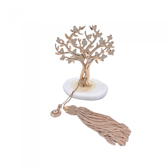 Christmas Charms 2026- Tabletop good luck charm pomegranate tree on pebble I002417