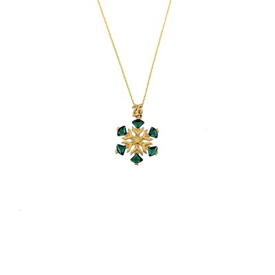 Christmas charms 2026-Snowflake with green stones 2026 Pendant I002515_2