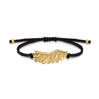 LALAOUNIS CHARMS 2026 - Bracelet with gold plated bronze motif, black cord BR00705