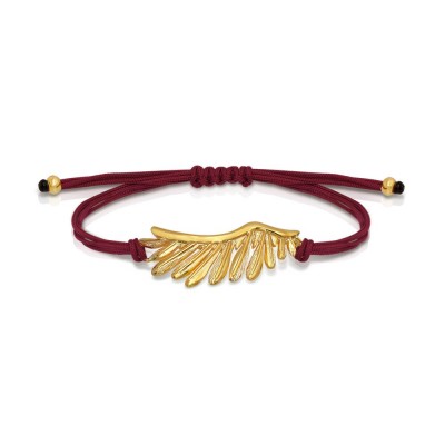 LALAOUNIS CHARMS 2026 - Bracelet with gold plated bronze motif, burgundy cord BR00707