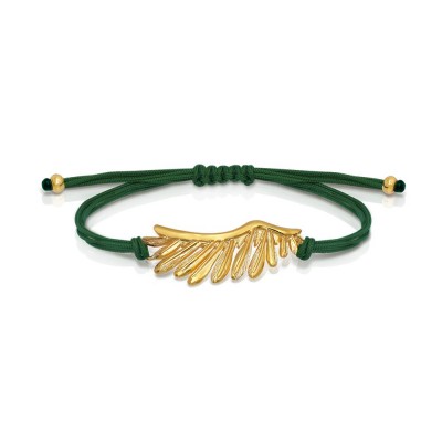 LALAOUNIS CHARMS 2026 - Bracelet with gold plated bronze motif, green cord BR00706