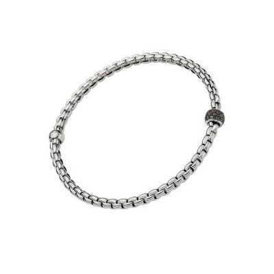 FOPE-Eka Collection Flex'it bracelet with black diamonds pavé 73301BX_PN_B_X1X_00M