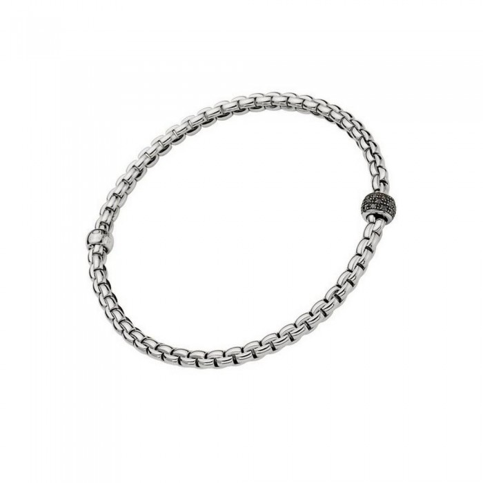 FOPE-Eka Collection Flex'it bracelet with black diamonds pavé 73301BX_PN_B_X1X_00M