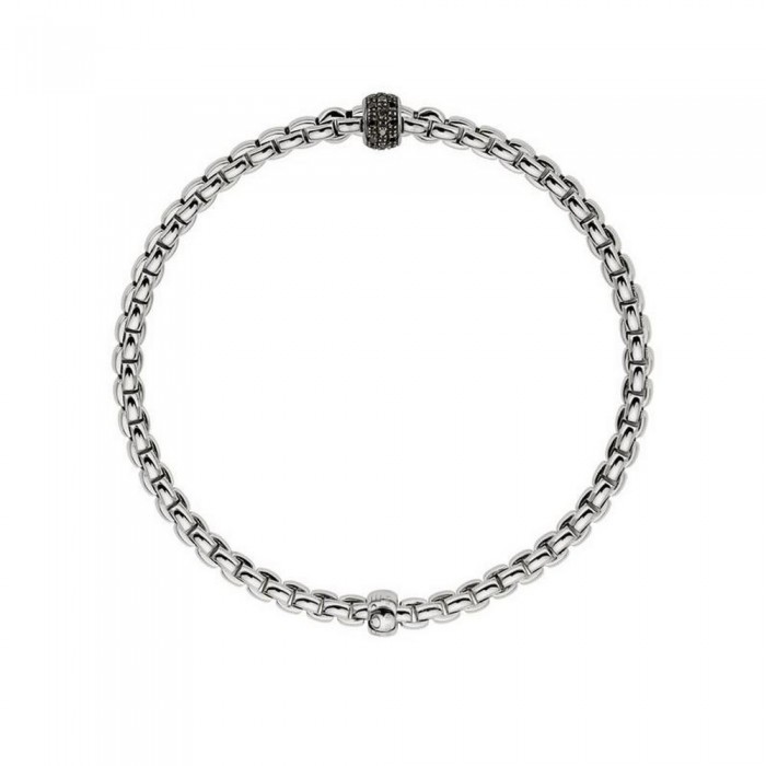 FOPE-Eka Collection Flex'it bracelet with black diamonds pavé 73301BX_PN_B_X1X_00M