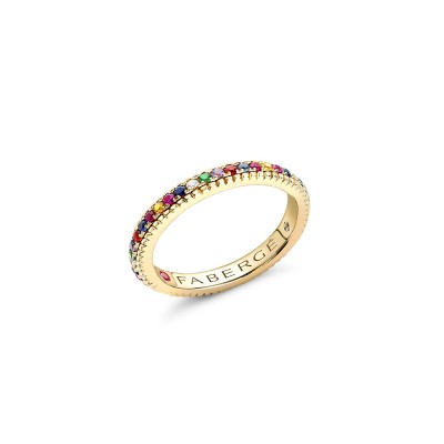 FABERGE - Colours of Love Yellow Gold Multicoloured Gemstone Fluted Eternity Ring 2319/151