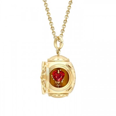 FABERGE - Fabergé Goldfinger Egg Safe Locket with Ruby Heart Surprise 4028/20