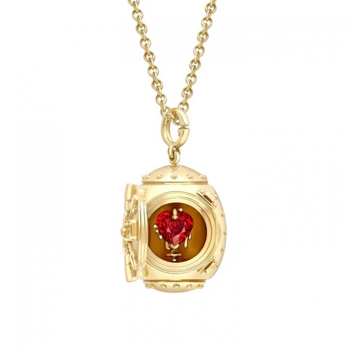 FABERGE - Fabergé Goldfinger Egg Safe Locket with Ruby Heart Surprise 4028/20