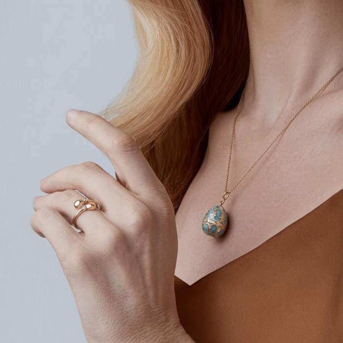 FABERGE- Heritage 18K Yellow Gold with Turquoise Guilloche Enamel and Hen surprise 1442/119 FABERGE- Heritage 18K Yellow Gold with Turquoise Guilloche Enamel and Hen surprise 1442/119