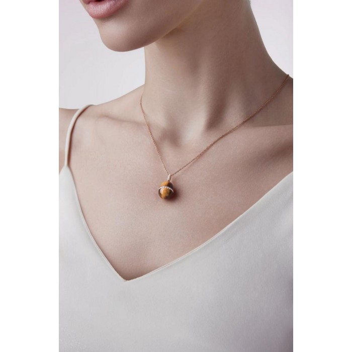 FABERGE - Heritage Forever Tigers Eye Egg Pendant 4097/2