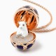 FABERGE-Heritage Rose Gold Dark Blue Guilloché Enamel Polar Bear Surprice Pendant 2982/14 FABERGE-Heritage Rose Gold Dark Blue Guilloché Enamel Polar Bear Surprice Pendant 2982/14