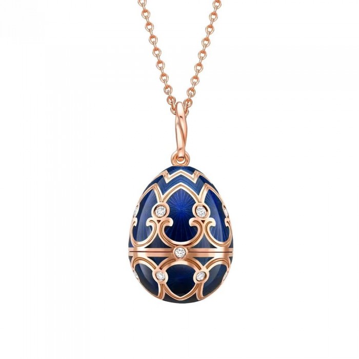 FABERGE-Heritage Rose Gold Dark Blue Guilloché Enamel Polar Bear Surprice Pendant 2982/14 FABERGE-Heritage Rose Gold Dark Blue Guilloché Enamel Polar Bear Surprice Pendant 2982/14