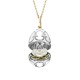 FABERGE- White And Yellow Gold Diamonds and White Enamel Carved Mother of Pearl Surprise Rose Pendant 3368/2 FABERGE- White And Yellow Gold Diamonds and White Enamel Carved Mother of Pearl Surprise Rose Pendant 3368/2