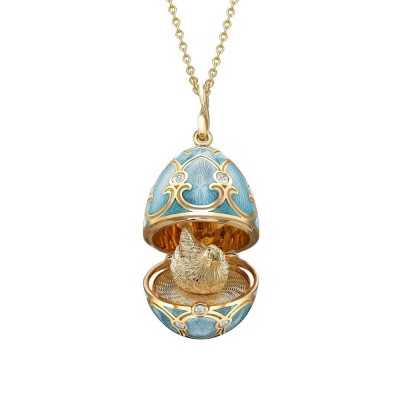 FABERGE- Heritage 18K Yellow Gold with Turquoise Guilloche Enamel and Hen surprise 1442/119