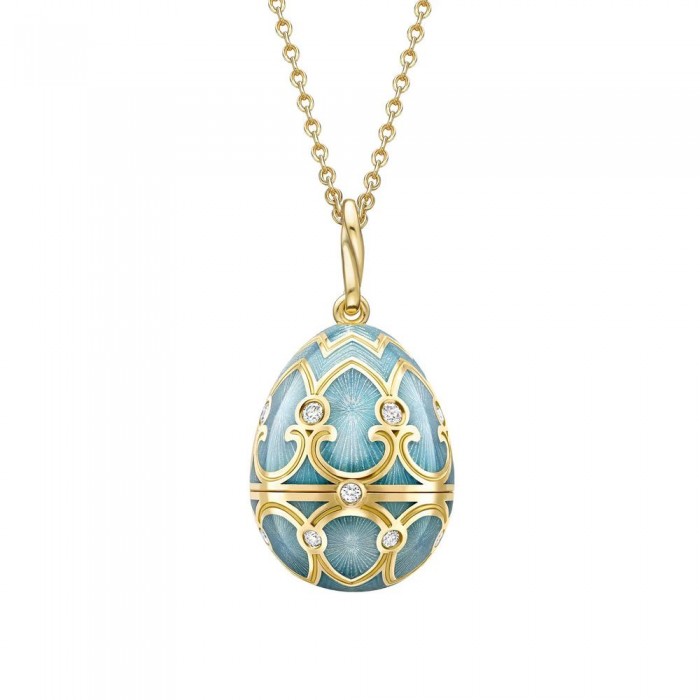 FABERGE- Heritage 18K Yellow Gold with Turquoise Guilloche Enamel and Hen surprise 1442/119 FABERGE- Heritage 18K Yellow Gold with Turquoise Guilloche Enamel and Hen surprise 1442/119