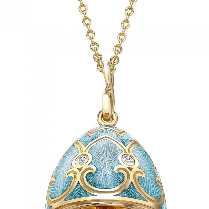 FABERGE- Heritage 18K Yellow Gold with Turquoise Guilloche Enamel and Hen surprise 1442/119 FABERGE- Heritage 18K Yellow Gold with Turquoise Guilloche Enamel and Hen surprise 1442/119