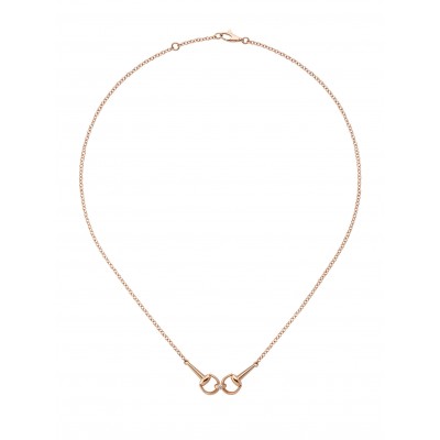 GUCCI 18k Horsebit diamond chain necklace CYBB796833001