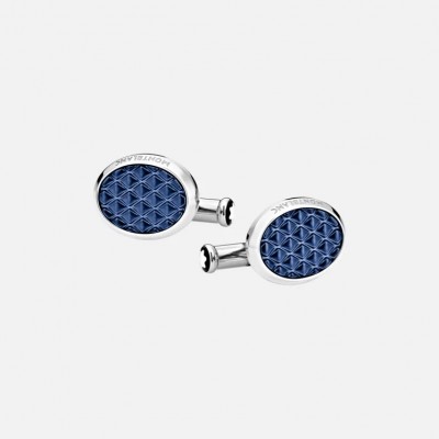 MONTBLANC - Meisterstück Oval Cufflinks in Steel Lacquer 126132 MONTBLANC - Meisterstück Oval Cufflinks in Steel Lacquer 126132