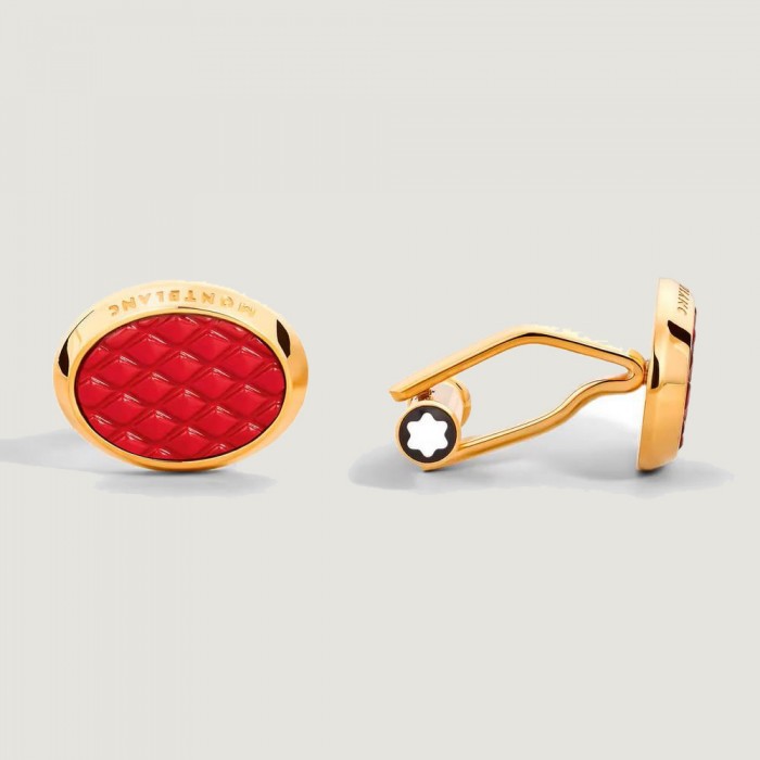MONTBLANC - Meisterstück Oval Cufflinks with Geometric Lacquer Inlay 134469