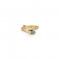 LALAOUNIS-SNAKE SINGLE COIL RING IN 18K GOLD AND TURQUOISE 110063 LALAOUNIS-SNAKE SINGLE COIL RING IN 18K GOLD AND TURQUOISE 110063