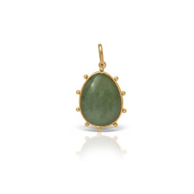 LALAOUNIS Easter Egg Charms 2025 - Egg pendant with sun motif in 18k gold and aventurine PE01257
