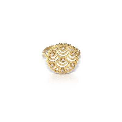 LALAOUNIS-NUBIA SCALLOPED RING IN 18K GOLD AND DIAMONDS 144286