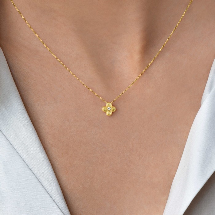 LALAOUNIS-Theodora flower necklace in 18k gold and diamond 555081 LALAOUNIS-Theodora flower necklace in 18k gold and diamond 555081