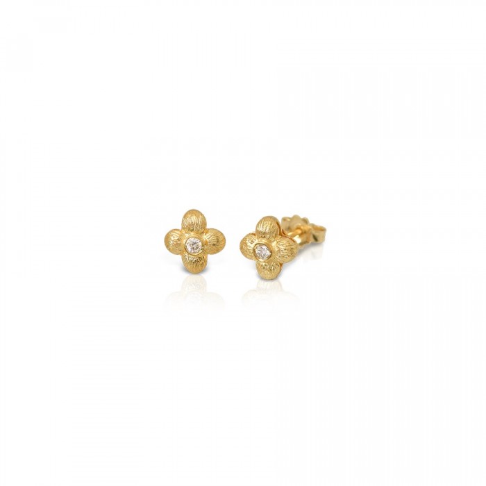 LALAOUNIS-Theodora flower stud earrings in 18k gold and diamonds 355081