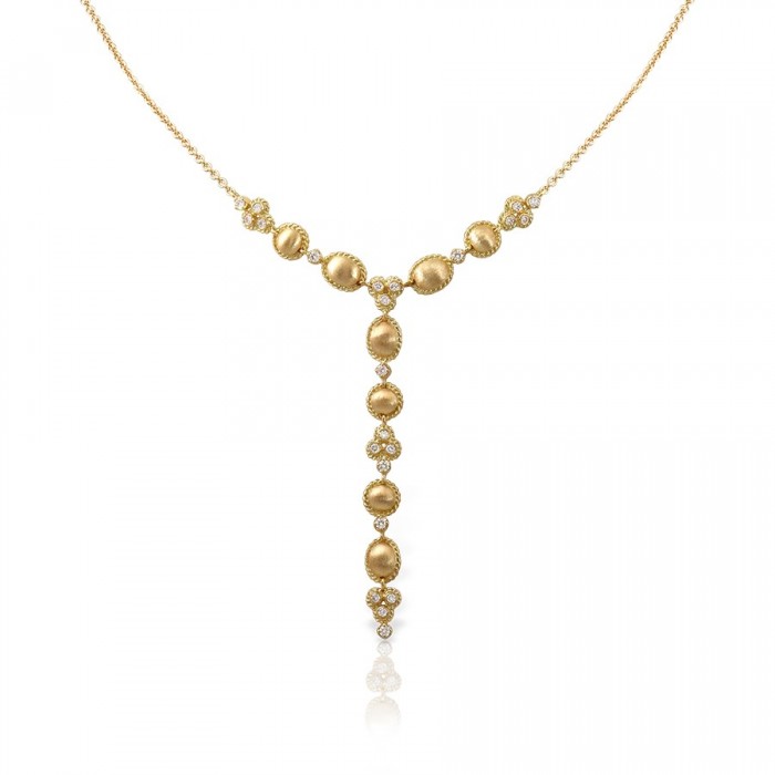 LALAOUNIS-Delicate necklace with satin finish and diamond motifs in 18k gold 524495 LALAOUNIS-Delicate necklace with satin finish and diamond motifs in 18k gold 524495