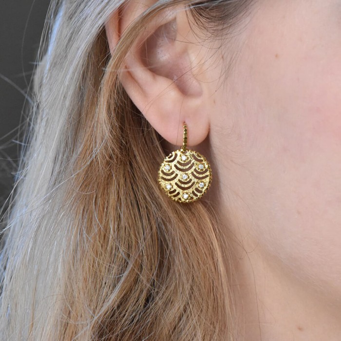 LALAOUNIS-NUBIA EARRINGS IN 18K GOLD AND DIAMONDS, SMALL SIZE 344286