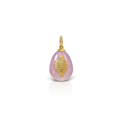 LALAOUNIS Easter Egg Charms 2026 - Egg pendant with Pegasus wing motif in 18k textured gold and amethyst stone PE01403